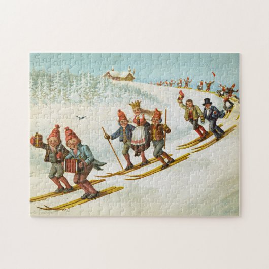 Puzzle Carte de Noël Avec Mariage Paysan Wilhelm Larsen (Horizontal)