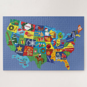 Puzzle Carte de Noël des États-Unis