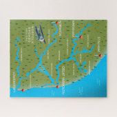 Puzzle Carte de Norfolk Broads Angleterre. (Horizontal)
