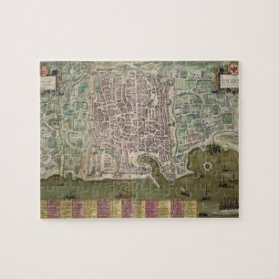 Puzzle Carte de Palerme, de "Civitates Orbis Terrarum"