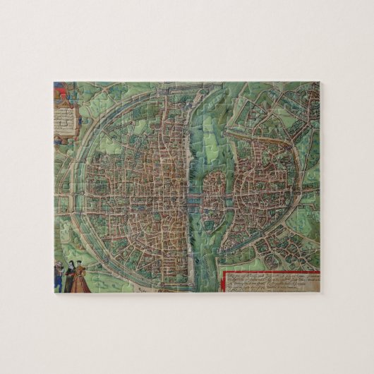 Puzzle Carte de Paris, de "Civitates Orbis Terrarum" par (Horizontal)