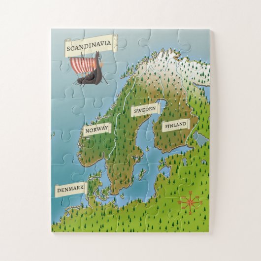 Puzzle Carte De Scandinavie (Vertical)