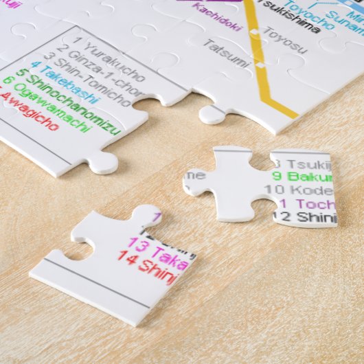 Puzzle Carte de souterrain de Tokyo Japon (Côté)