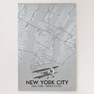 Puzzle Carte de style vintage de la ville de New York