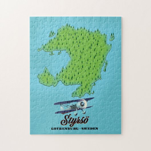 Puzzle Carte de Styrsö Göteborg Suède (Vertical)
