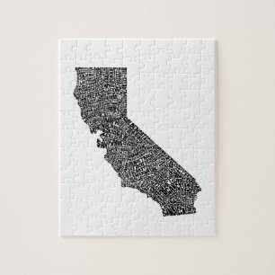 Puzzle Carte de typographie de la Californie