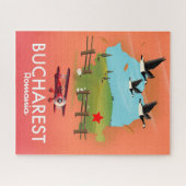Puzzle carte de vacances à Bucarest Roumanie (Horizontal)