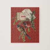 Puzzle Carte de vacances antique Oiseaux de Nouvel An (Vertical)