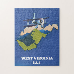 Puzzle Carte de Virginie-Occidentale États-Unis