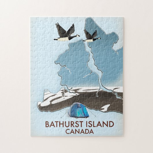 Puzzle Carte de voyage de l'île Bathurst Canada (Vertical)
