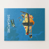 Puzzle Carte de voyage de Singapour (Horizontal)