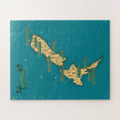 Puzzle Carte De Voyage Illustrée De La Nouvelle-Zélande (Horizontal)