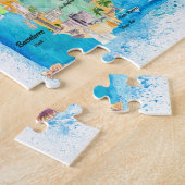 Puzzle Carte de voyage illustrée des Antilles de Guadelou (Côté)