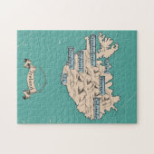 Puzzle Carte de voyage illustrée Islande (Horizontal)