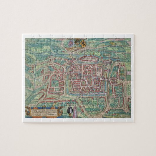 Puzzle Carte de Weimar, de "Civitates Orbis Terrarum" par (Horizontal)