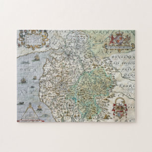 Puzzle Carte de Westmorland et de Cumberland 1576