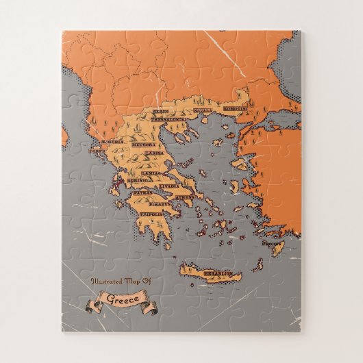 Puzzle Carte des anciens comtés de Grèce (Vertical)