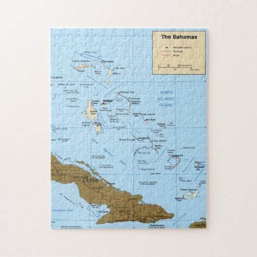 Puzzle Carte des Bahamas (1986) (Vertical)