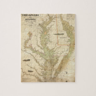 Puzzle Carte des baies de Chesapeake et Delaware