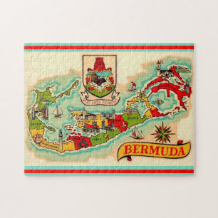 Puzzle Carte des Bermudes classiques 11x14