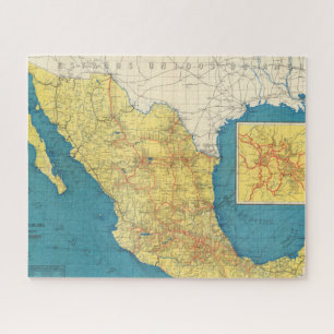 Puzzle Carte des chemins de fer nationaux du Mexique