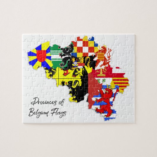 Puzzle Carte des drapeaux des provinces belges, Belgique, (Horizontal)