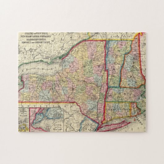 Puzzle Carte Des États De New York (Horizontal)