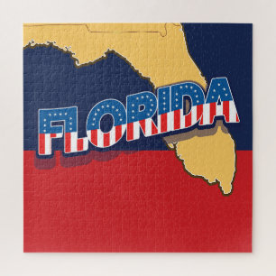 Puzzle carte des étoiles et des bandes de Floride