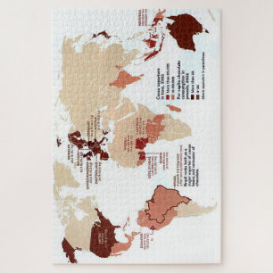 Puzzle Carte des exportations mondiales de cacao au choco