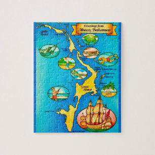 Puzzle Carte des îles Abacos colorées