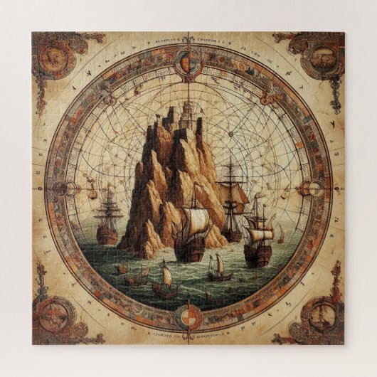 Puzzle Carte des navires portugais anciens 1 (Vertical)
