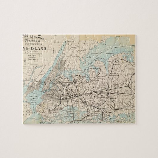 Puzzle Carte des rois, Queens, Long Island (Horizontal)