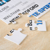 Puzzle Carte des villes et villes du Massachusetts State  (Côté)