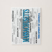 Puzzle Carte des villes et villes du Massachusetts State  (Vertical)