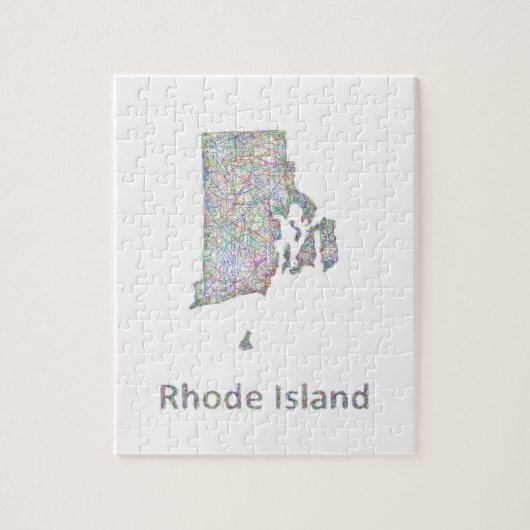 Puzzle Carte d'Île de Rhode (Vertical)