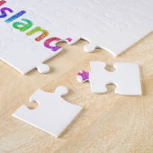 Puzzle Carte d'Île de Rhode d'arc-en-ciel (Côté)