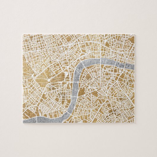 Puzzle Carte dorée de ville de Londres (Horizontal)