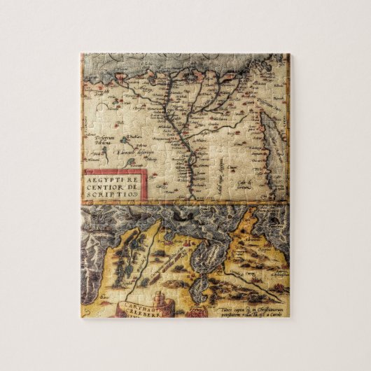Puzzle Carte du 16ème siècle de la Tunisie et de l'Egypte (Vertical)