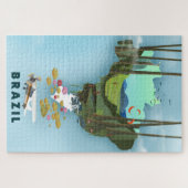 Puzzle Carte du Brésil Affiche de voyage illustrée (Horizontal)