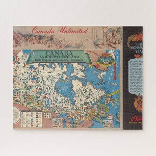 Puzzle Carte du Canada - Ressources naturelles et industr