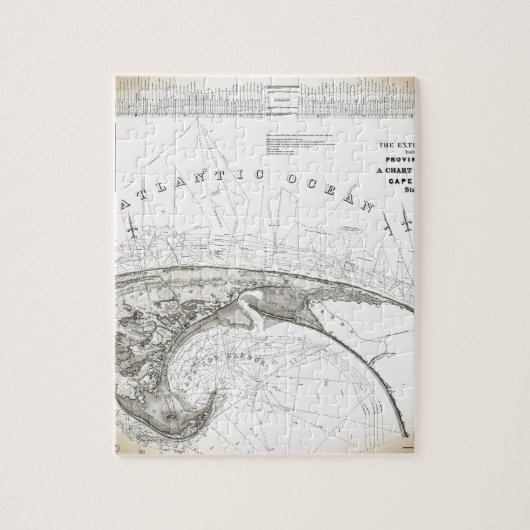 Puzzle Carte du Cap de Provincetown Vintage (Vertical)