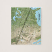 Puzzle Carte du chemin d'Eclipse solaire 2017 (Vertical)