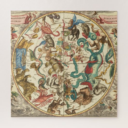 Puzzle Carte du ciel de l'hémisphère sud de 1660, édition (Vertical)