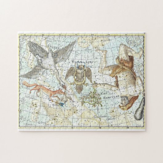 Puzzle Carte du ciel vintage Constellation d'Hercules (Horizontal)