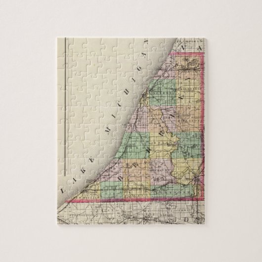 Puzzle Carte du comté de Berrien, Michigan (Vertical)