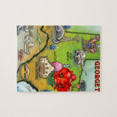 Puzzle Carte du dessin animé Georgetown Texas (Horizontal)
