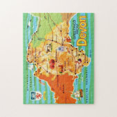 Puzzle Carte du Devon Angleterre 11x14 (Vertical)