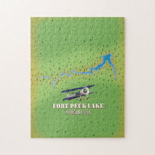 Puzzle Carte du lac Fort Peck Montana USA