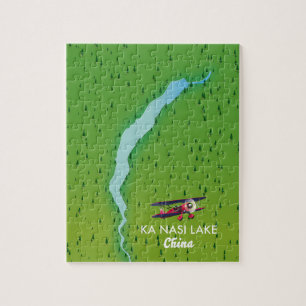 Puzzle Carte du lac Ka Nasi en Chine