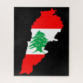 Puzzle Carte du Liban avec drapeau (Vertical)